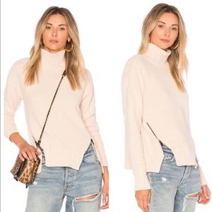 Lovers + Friends | Peach Delridge Chenille Sweater with Side Zippers